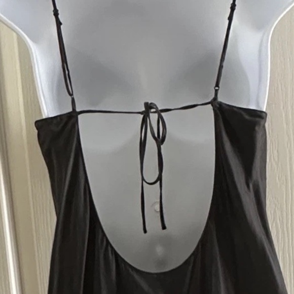 Y2K Victoria’s Secret Silk Black Draped Bias Cut Vintage Mini Gown Slip Dress M